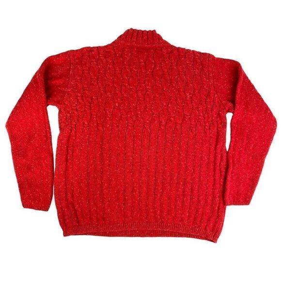Vintage Liz Claiborne Knitted Mock Neck Liz Sport Sweater Red Large 80s 90s - Picture 2 of 3